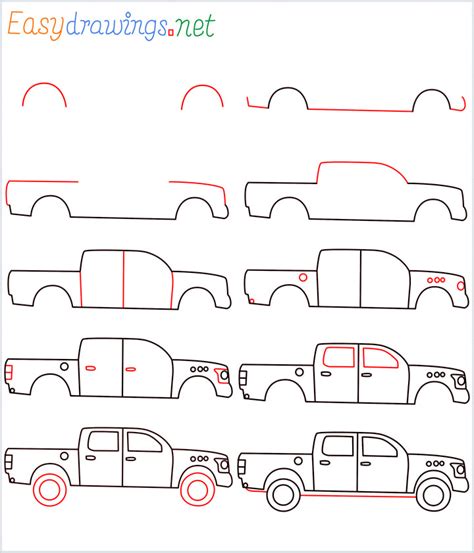 Truck Drawings Step By Step