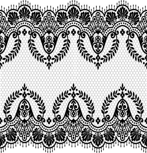 Seamless Black Lace Borders Vectors Free Vector In Encapsulated