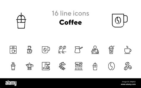 Coffee Line Icon Set Stock Vector Image Art Alamy