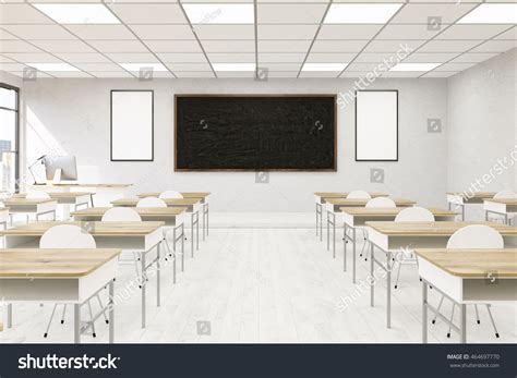 Modern Classroom Interior College Desks Chairs Stock Illustration 464697770 Shutterstock