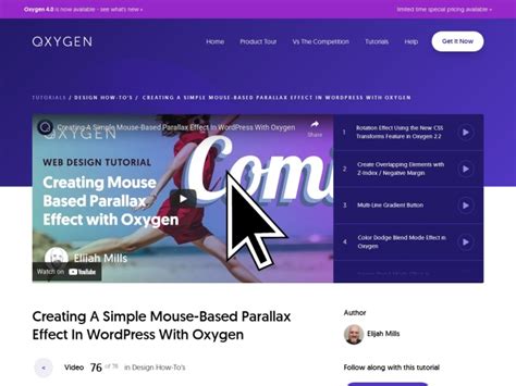 Creating A Simple Mouse Based Parallax Effect In Wordpress With Oxygen