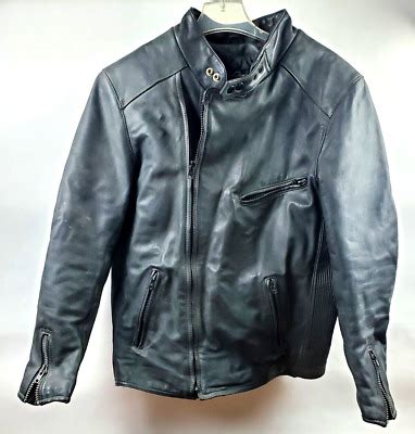 Vtg S S Harley Davidson Hein Gericke Amf Mens Black Leather