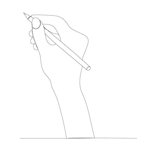 Premium Vector Hand With Pencil Continuous Line Drawing Sketch Vector