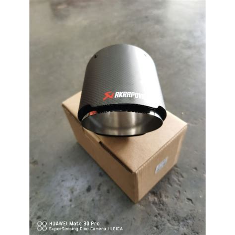 Akrapovic Matte Glossy Carbon Fiber Car Exhaust Pipe Muffler Single