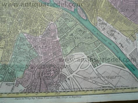 Paris Anno Stadtplan Lotter T C Plan Old Coloured Stad By