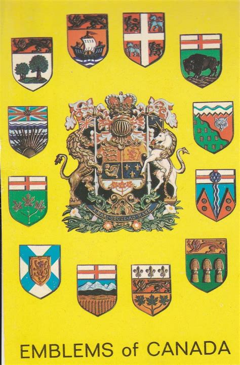 Emblems of Canada card depicting Canadian coat of arms | Canada - Other / Unsorted, Postcard ...