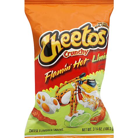 Cheetos Crunchy Flamin Hot Limon Cheese Flavored Snacks 3 75 Ounce