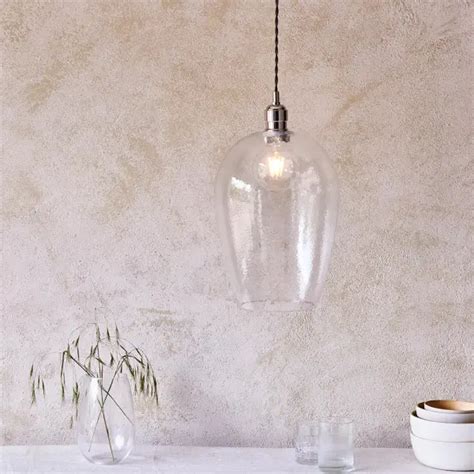 Apsire Lighting WLJ60374 Molly Large Clear Hammered Glass Pendant