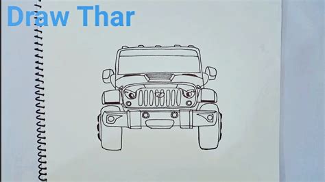 How To Draw Mahindra Thar Mahindra Thar Drawing Off