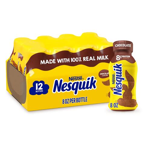 Nestle Nesquik Ready To Drink Chocolate Milk Lowfat Gluten Free 8 Fl