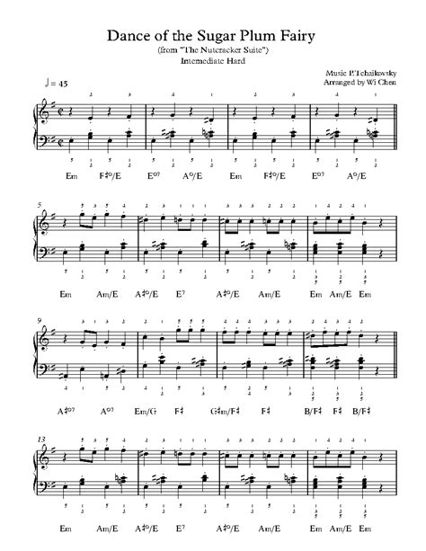 Dance Of The Sugar Plum Fairy By P I Tchaikovsky Sheet Music Lesson