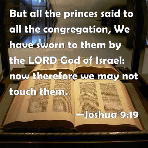 Joshua 9:19 But all the princes said to all the congregation, We have sworn to them by the LORD ...