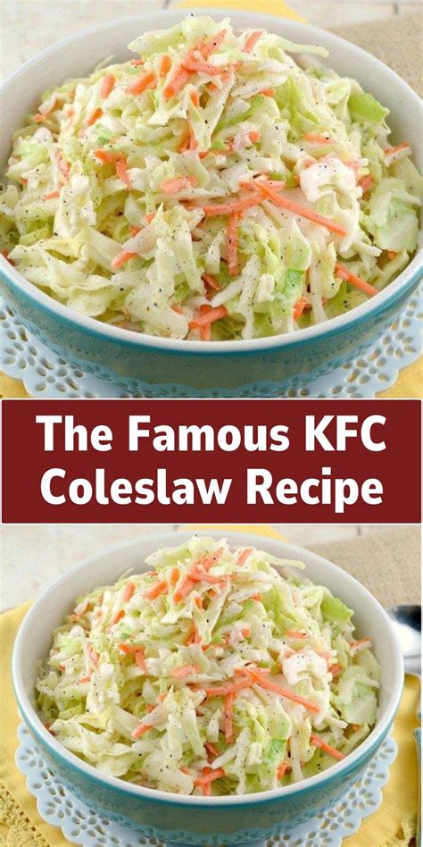 The Famous Kfc Coleslaw Recipe