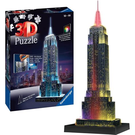 Puzzle 3D Empire State Building Night Edition With Lights 216 Pcs