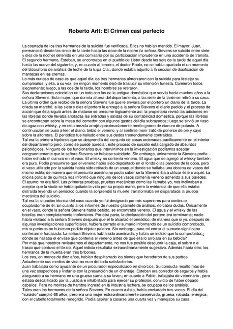 Resumen Sobre El Crimen Casi Perfecto Apuntes De Literatura Docsity