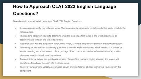 PPT CLAT 2022 English Language Preparation Tips PowerPoint