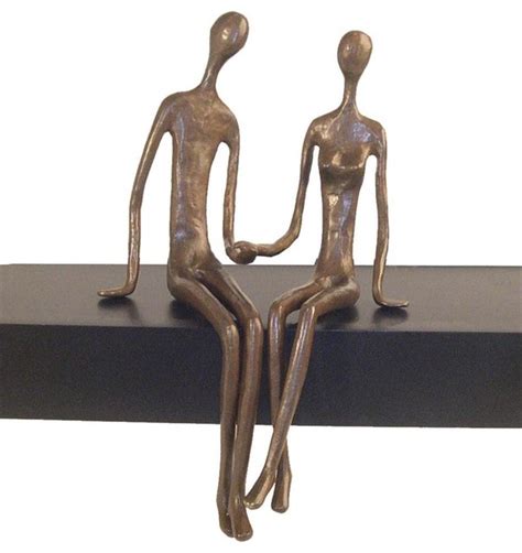 Danya B Sitting Couple Sculpture In Bronze View In Your Room Houzz