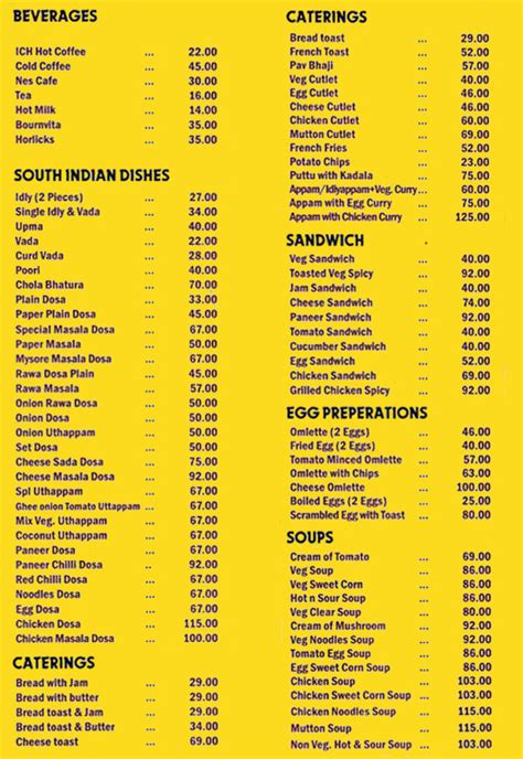 Indian Coffee House And Restaurant Menu Menu For Indian Coffee House