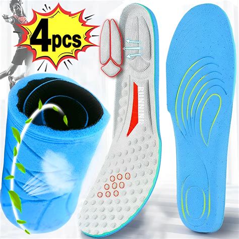 4pcs Memory Foam Insoles For Shoes Sole Deodorant Breathable Cushion Running Insoles For Feet