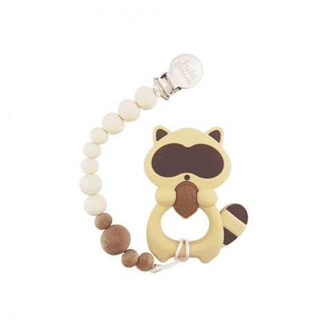 Pacifier Clip Raccoon Teether Baby Shower Gift Set Tulamama