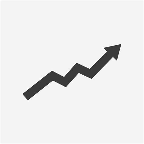 Arrow graph chart icon vector. Business growth symbol. Concept of sales symbol. Economic Arrow ...