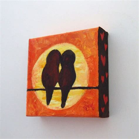 Original Painting Lovebirds At Sunset X Oil On Canvas