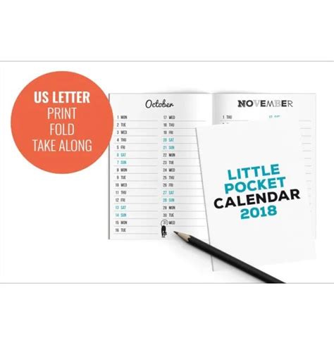 Pocket Calendar Template - Get Organized The Easy Way! - Free Sample ...