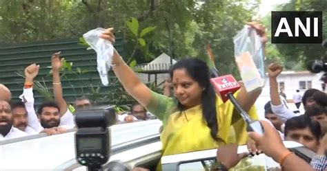 Delhi Liquor Policy Case Kcrs Daughter K Kavitha Waves Proof Before