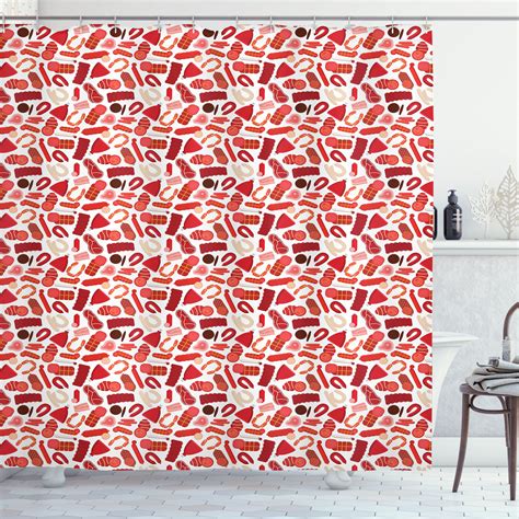 East Urban Home Bacon Shower Curtain Appetizing Pork Meat Ham