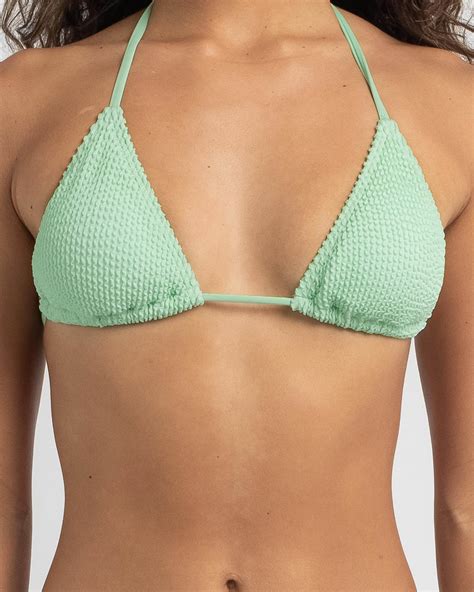 Shop Topanga Maya Triangle Bikini Top In Pastel Mint Fast Shipping