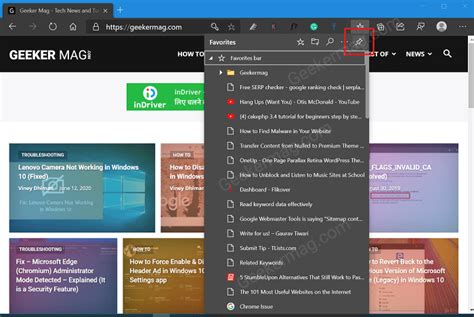 Microsoft Edge Gets Option To Pin Favorites Panel To Side Pane