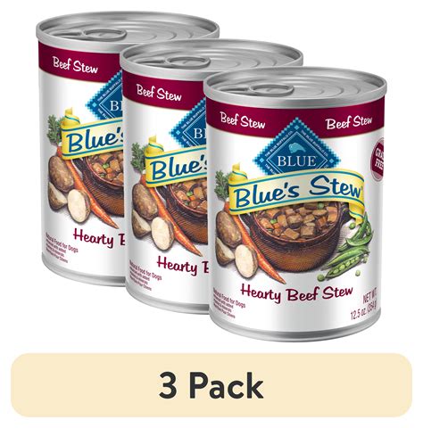 3 Pack Blue Buffalo Blues Stew Grain Free Wet Dog Food Hearty Beef