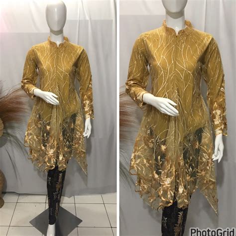 Jual Kebaya Modern Tunik Busui Shanghai Kebaya Bahan Tulle Fovorite