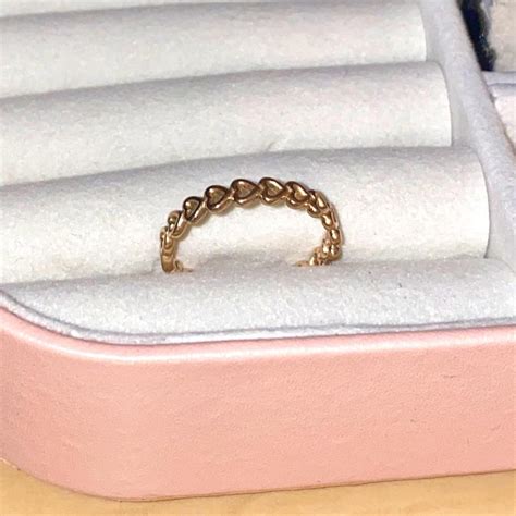 PANDORA RING Pandora Rose Gold ‘Band of Hearts... - Depop