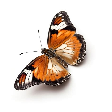 Borboleta aglais urticae em voo em uma geração de ai de fundo branco