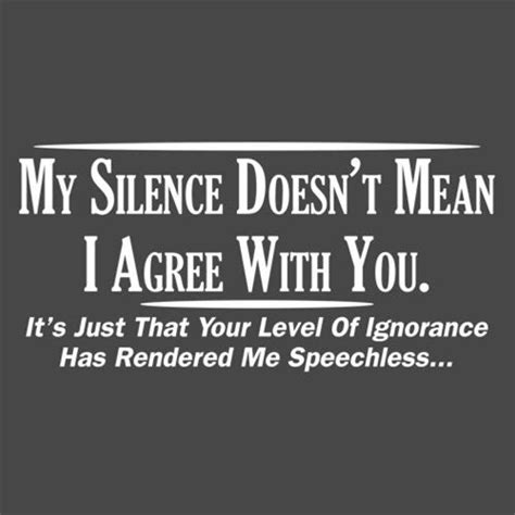 My Silence Doesn T Mean I Agree With You It S Just That Your Level Of