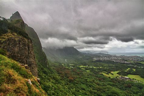 Lush Green Mountains Against Storm By Christopher Chan