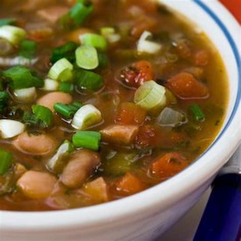 Spicy Pinto Bean Soup With Ham Tomatoes And Cilantro Recipe