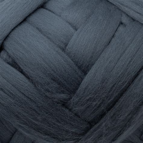 Merino Wool Roving 19 Micron Charcoal Fibrecraft