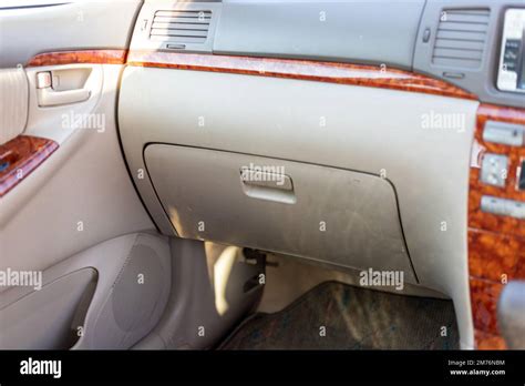 Glovebox Compartment In A Car Of Beige Interior Stock Photo Alamy