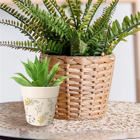 Cache Pot En Fibre De Bambou Petites Branches Cm