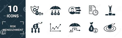 Risk Management Icon Set Include Creative Elements Risk Management