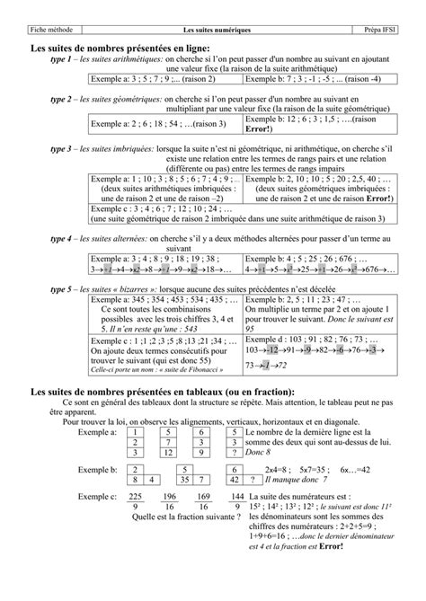 suites numériques arithmétiques et géométriques