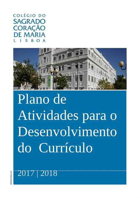 Pdf Plano De Atividades Para O Desenvolvimento Do Curr Culo Pdf