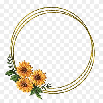 Descarga gratis Marco frontera flor círculo girasol decorativo