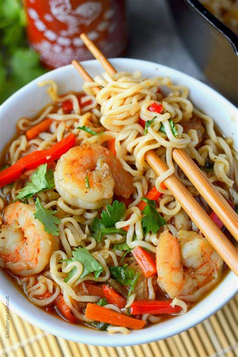 Spicy Shrimp Ramen Bowl Noodle Bowls Recipes Cooking Recipes Asian