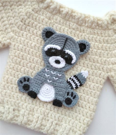 PATTERN Raccoon Applique Crochet Pattern PDF Woodland Animals - Etsy