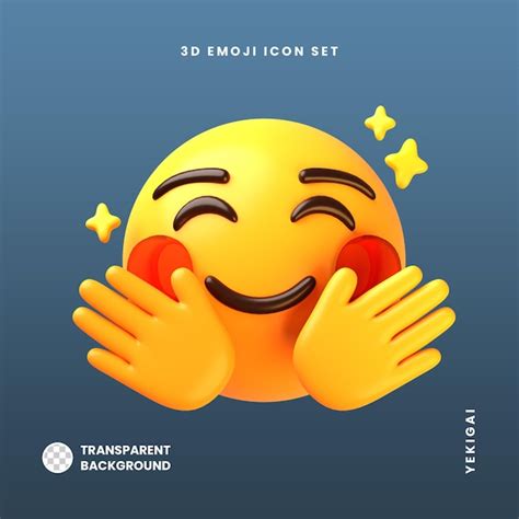 Paquete De Ilustraciones De Emoji D Con Cara Abrazada Archivo Psd