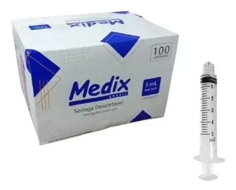 Seringa Descartavel 5ml S Agulha Luer Slip Medix Cx 100un Loja Pcr