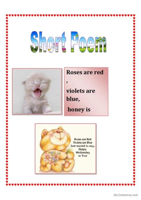 701 Poem English Esl Worksheets Pdf And Doc